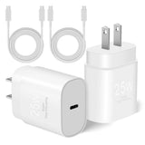 2 Pack 25W Fast Home Charger PD Type-C 6ft and10ft USB-C Cable Quick Power Adapter  - ZDXW233 2589-1