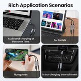 USB-C Earphone Adapter Splitter TYPE-C Charging Port Headphone Audio Jack  Port Converter USB-C Male to 3.5mm and USB-C Female Mic Support   - ZDP22 2282-5
