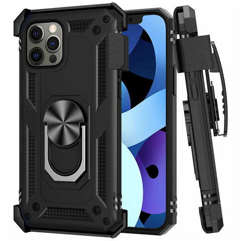 Case Belt Clip Holster Swivel Metal Ring Cover Kickstand Armor  - ZDC09 2204-1