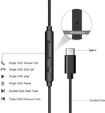 2 Pack TYPE-C Earphones  USB-C Earbuds Headphone w Mic Headset Earpieces  - ZDXW203 2553-4
