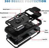 Hybrid Case Cover Metal Ring Lens Protects Kickstand Shockproof Armor  - ZDXW109 2457-7