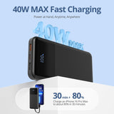 10000mAh Power Bank  22.5W PD Fast Charge  Backup Battery Portable Charger Built-in Cable LED Display  - ZDXW240 2596-5