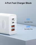 2 Pack 40W Wall Charger  Adaptive Fast Cube 2 USB-C USB Ports Power Adapter Block Home and Travel AC Plug   - ZDXW271 2632-2