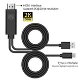 USB-C to 2K HDMI HDTV Adapter (APK Installation Required) AV Cable TV Video Hub TYPE-C Charger Port Projector Converter - ZDZ73