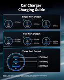  Quick Car Charger  67W 3-Port USB Cable Type-C PD Power Adapter  - ZDXW279 2640-7