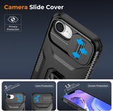 Hybrid Case Cover Metal Ring Lens Protects Kickstand Shockproof Armor  - ZDXW107 2449-2