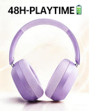 Purple Wireless Headphones  Foldable Headset w Mic Earphones Earbuds  - ZDXW268 2629-4