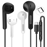 2 Pack TYPE-C Earphones  USB-C Earbuds Headphone w Mic Headset Earpieces  - ZDXW203 2553-1