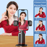 Auto Face Tracking Holder Phone Stand 360-degree Rotation Tripod Smart Camera Shooting Rechargeable Remote Shutter  - ZDXW125 2473-6