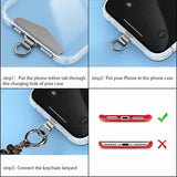 Beaded Phone Lanyard Wrist Strap For Phone Cases  Black  - ZDXW281 2642-3