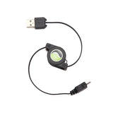 Retractable Cable with USB-C Adapter Power Wire Fast Charger Cord Sync Black  - ZDC92+USB-C 2132-3