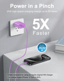 Purple 2 Pack 25W Fast Home Charger PD Type-C 6ft and10ft USB-C Cable Quick Power Adapter  - ZDXW234 2590-4