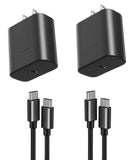 2 Pack 45W Fast Home Charger PD Type-C 2 Pack 6ft USB-C Cable Quick Power Adapter  - ZDXW190 2539-1
