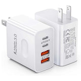 2 Pack 40W Wall Charger  Adaptive Fast Cube 2 USB-C USB Ports Power Adapter Block Home and Travel AC Plug   - ZDXW271 2632-1