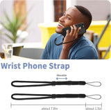 Black 2 Pack Phone Lanyard Holder Adjustable 1 Pcs Neck Straps 1 Pcs Wrist Straps For Phone Cases  - ZDXW273 2634-5