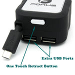  Retractable Car Charger   4.8Amp   2-Port USB  USB-C Adapter   DC Socket   Power Adapter  - ZDG50 2016-2