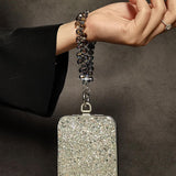 Beaded Phone Lanyard Wrist Strap For Phone Cases  Black  - ZDXW281 2642-5