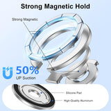 Metal Magnetic Ring Phone Holder Kickstand Folding Desk Stand Silver Color  - ZDXW220 2570-5