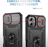 Hybrid Case Cover Metal Ring Lens Protects Kickstand Shockproof Armor  - ZDXW104 2446-4