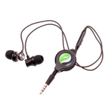 Retractable Earphones Headphones Hands-free  Earbuds 3.5mm w Mic Headset  - ZDD51 2328-1