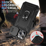 Hybrid Case Cover Metal Ring Lens Protects Kickstand Shockproof Armor  - ZDXW109 2457-6