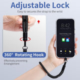 2 Pack Phone Lanyard Adjustable Wrist Straps  For Phone Cases  Black, Purple  - ZDXW261 2622-2