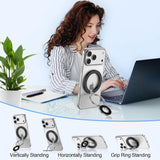 Metal Magnetic Ring Phone Holder  Kickstand Folding  Desk Stand Black  - ZDXW215 2565-7
