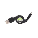 Retractable Cable with USB-C Adapter Power Wire Fast Charger Cord Sync Black  - ZDC92+USB-C 2132-5