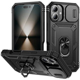 Hybrid Case Cover Metal Ring Lens Protects Kickstand Shockproof Armor  - ZDXW108 2456-1