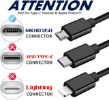 9ft Micro USB Cable Charger Cord - TPE - Black - Fonus K68 289-7