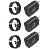 3 Pack 25W Fast Home Charger PD Type-C 3 Pack 6ft USB-C Cable Quick Power Adapter  - ZDXW228 2583-1