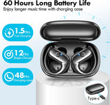 Wireless Ear-hook Earphones  Bluetooth Earbuds Over the Ear Headphones True Stereo Charging Case Hands-free Mic  - ZDXW142 2491-8