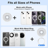 Metal Magnetic Ring Phone Holder Kickstand Folding Desk Stand Silver Color  - ZDXW220 2570-6