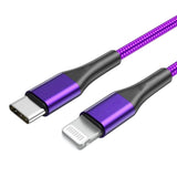  Purple 3ft PD Cable  USB-C Fast Charger Power Wire TYPE-C Braided  - ZDR52 2164-2