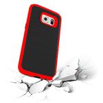 Hybrid Case Dual Layer Armor Bumper Cover - Dropproof - Red - Selna N43