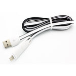 2-in1 6ft USB Cable Charger Cord - Flat - Black - Fonus F39