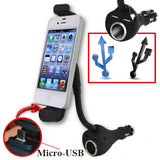 Car Mount for Lighter DC Charger - Micro-USB - Dual USB Port and Extra Socket - Fonus J56