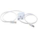 Retractable USB-C Cable Charger Power Cord - White - Fonus K08