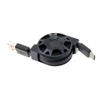 Retractable USB-C Cable Charger Power Cord - Black - Fonus K37