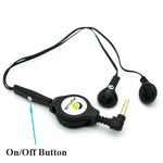 Retractable Earphones 3.5mm Headphones - Dual Earbuds - Black - Fonus B63