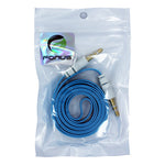 3.5mm Audio Cable Aux-in Car Stereo Speaker Cord - Flat - Blue - Fonus J17