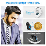 TWS Wireless Earphones Bluetooth Earbuds with LED Display - Black - R25