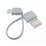 Short Micro USB Charger Cable Power Cord - Flat - Gray - Fonus L94