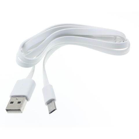 3ft Micro USB Cable Charger Cord - Flat - White - Fonus F28