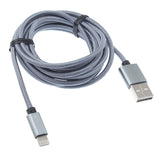 10ft USB to Lightning Cable Charger Cord - Braided - Gray - K35