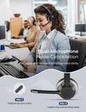 Wireless Over-Ear Headphones Boom Microphone Headset Hands-free Earphones Noise Isolation - ZDZ58