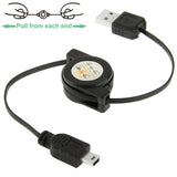 Retractable Mici USB Cable Charger Cord - Black - Fonus S42