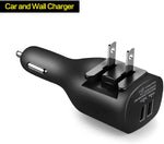 2-in-1 Car Home Charger 6ft Micro USB Cable Long Cord Travel Power Adapter Charging Wire Folding Prongs - ZDY09
