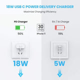 18W PD Home Charger Fast Type-C 10ft Long Cable Quick Power Adapter - ZDE03