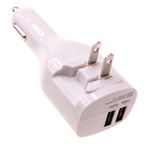2-in-1 Car Home Charger 6ft Long USB Cable Power Cord Travel Adapter Charging Wire Folding Prongs - ZDY13
